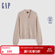 蓋璞（GAP）女裝純羊毛V領(lǐng)針織衫經(jīng)典簡(jiǎn)約氣質(zhì)百搭開(kāi)衫 米色 M (165/84A) 亞洲尺碼