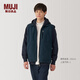 MUJI男式 長(cháng)毛抓絨 背心 男士男款馬甲坎肩馬夾 AB1MXA4A 藏青色 M (170/92A)