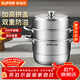 蘇泊爾（SUPOR）蒸鍋304不銹鋼三層大容量饅頭包子家用蒸魚(yú)蒸煮燃氣灶電磁爐通用 高拱蓋大容量【適用2~4人】 28cm