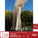 三彩2025秋款緞面魚(yú)尾裙高腰半身裙優(yōu)雅A字長(cháng)裙浪漫M 香檳色 M 160/68A