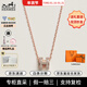 愛(ài)馬仕（HERMES）Mini Pop H項鏈 玫瑰金鏈條橢圓立體琺瑯項鏈送女友新年送禮 奶茶灰玫瑰金H147992F055 鏈長(cháng)40cm吊墜0.7*0.9cm