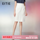 愛(ài)特愛(ài)（EITIE）干練OL氣質(zhì)高腰顯瘦包臀裙女開(kāi)叉純色半身裙春季新款7706407 珍珠白11 M 160
