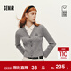 森馬（Semir）商場(chǎng)同款針織開(kāi)衫女冬季短款襯衫領(lǐng)假兩件2025新款毛衫 灰色調00322 M