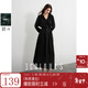 三彩2025秋款萊賽爾連衣裙寬松長(cháng)款大擺插肩袖松弛裙子S 經(jīng)典黑 M 160/84A