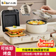 小熊（Bear）三明治機早餐機多功能一體機可拆卸烤盤(pán)家用電煮鍋輕食電餅鐺小型料理鍋電熱鍋多士爐烤面包片 升級加厚  可拆三明治盤(pán)
