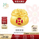 周生生新年黃金轉運珠Charme寶貝招財貓錢(qián)袋甜柿金桔國風(fēng)足金串珠 單顆
