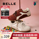 百麗（Belle）漿果糖復古德訓鞋款撞色運動(dòng)休閑板鞋B2472AM5預售 深紅色 37 (235mm)