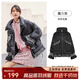 千仞崗秋冬短款羽絨服外套保暖防寒服甜美百搭休閑拼接復古小香風(fēng)外套 魔力黑（偏大一碼） XS (155)