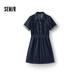 森馬（Semir）森柔|牛仔連衣裙女夏季收腰翻領(lǐng)工裝風(fēng)顯瘦chic短裙103325114009