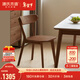 源氏木語(yǔ)實(shí)木餐椅北歐風(fēng)橡木靠背椅家用多材質(zhì)休閑椅現代簡(jiǎn)約餐廳吃飯椅子 橡木胡桃色0.47m椅*4(一包四把)