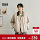 森馬（Semir）夾克男春季花苞翻領(lǐng)夾克2026春季情侶復古領(lǐng)拼皮上衣10A126108202