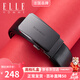 ELLE HOMME法國品牌男士皮帶男真皮自動(dòng)扣頭層牛皮褲腰帶情人節禮物送男友 【專(zhuān)柜禮盒】902179/質(zhì)感槍色 115cm -130cm默認發(fā)出（可修剪）