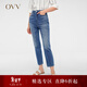 OVV春夏熱賣(mài)女裝意大利進(jìn)口面料修身直筒鉛筆褲牛仔褲 牛仔藍（凈色）06 25