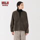 MUJI女式 長(cháng)毛抓絨 夾克 女短外套 25年冬季 搖粒絨女裝 BB2T9C5A 卡其色 M (160/84A)