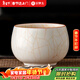 金鑲玉茶杯主人杯功夫茶具陶瓷汝窯開(kāi)片送禮高檔 白汝羅漢養成杯