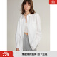 ELLE白色高級感寬松長(cháng)袖襯衫女2025秋季新款通勤風(fēng)氣質(zhì)小眾上衣 白色 S