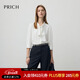 PRICH簡(jiǎn)約氣質(zhì)飄帶領(lǐng)七分袖白襯衫2025秋季新款寬松通勤雪紡衫女 39象牙白色 M (165)