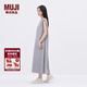 MUJI IDEE 女式 天竺 法國袖連衣裙 女裝裙子 25年夏季連身裙GA50CC5S 煙熏綠色 均碼 （165/88A）