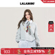LALABOBO【蘇新皓同款】假兩件衛衣25年冬新原創(chuàng  )慵懶風(fēng)印花百搭學(xué)院風(fēng)外套 灰色 S
