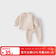 歡喜小熊 寶寶套裝嬰兒衣服秋冬三層保暖兒童冬天上衣褲子兩件套棉衣棉褲 粉色 100 cm