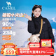 駱駝（CAMEL）【小火山2】新年戰袍兒童羽絨服加絨加厚保暖連帽防風(fēng)外套男女童 幻影黑 含絨子90% 160 充絨量204g 媽媽可穿