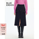 BLUE ERDOS半身裙女裝秋冬通勤簡(jiǎn)約口袋設計開(kāi)叉西裝半裙 黑 165/68A/M