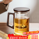 憶壺茶泡茶杯茶水分離杯水杯男士茶杯個(gè)人專(zhuān)用泡茶杯玻璃綠茶杯子 1000ML木把三件杯