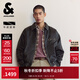 杰克·瓊斯（JACK&JONES）男生秋季百搭皮衣夾克2025年新款潮流翻領(lǐng)長(cháng)袖復古外套225310006 E06黑橄欖 M （175）