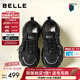 百麗（Belle）免系帶串珠老爹鞋女2026春新商場(chǎng)同款厚底增高休閑鞋E9K1DAM6 黑色 37 (235mm)