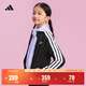 adidas男女大童休閑舒適長(cháng)袖套裝兒童秋季新款阿迪達斯官方輕運動(dòng)   黑色/白色   164