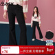 ASK JUNIOR女童褲子2025冬裝兒童加絨保暖長(cháng)褲休閑時(shí)尚喇叭褲青少年 黑色