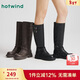 熱風(fēng)厚底長(cháng)筒靴女2025年冬季新款美拉德復古騎士靴女鞋子靴子