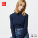 優(yōu)衣庫女裝羅紋高領(lǐng)T恤/長(cháng)袖小高領(lǐng)內搭479588 68 深藍色 L /160/88A