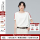 例外（EXCEPTION）輕奢國潮女裝春秋款純棉圓領(lǐng)套頭寬松短袖T恤內搭半袖上衣 米白/05 L