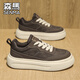 森馬森馬男鞋春季2026新款百搭板鞋軟底休閑皮面小白鞋 卡其色 42