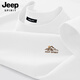 JEEP SPIRIT吉普純棉t恤男士夏季2026新款百搭潮流寬松休閑圓領(lǐng)白色短袖男款