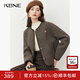 KBNE咖色針織毛呢外套2025新款短款外套氣質(zhì)夾克長(cháng)袖毛衣春秋冬女 咖啡色 S