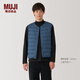 MUJI 男式 輕量羽絨便攜式 背心 馬甲 馬夾 保暖易收納男裝 冬季 煙熏藍色 L 175/100A