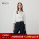 PRICH簡(jiǎn)約氣質(zhì)飄帶領(lǐng)七分袖白襯衫2025秋季新款寬松通勤雪紡衫女 39象牙白色 M (165)