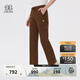 KOLON SPORT/可隆闊腿針織褲 女子混紡直筒松緊腰戶(hù)外露營(yíng)徒步工裝休閑褲 LKLP5MT718-DN 深棕色 XL 175/82A