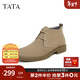 他她（TATA）男士靴耐磨舒適復古時(shí)尚沙漠靴加絨皮翻毛男靴休閑皮鞋VVX03DD2 駝色（絨里） 39