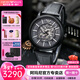 EMPORIO ARMANI 阿瑪尼手表男自動(dòng)機械表生日新年禮物送男友黑武士鏤空明星腕表 【HOT推薦】黑武士皮帶 AR60008
