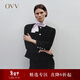 OVV秋冬熱賣(mài)女裝日本進(jìn)口絲新款女裝日本進(jìn)口撞色織帶夾克外套 黑色（凈色）A8 XS