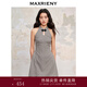 MAXRIENY中式宮廷復古風(fēng)千鳥(niǎo)格掛脖連衣裙無(wú)袖娃娃A擺裙子 黑白格紋 L 03