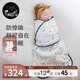 nest designs防驚跳嬰兒睡袋嬰幼兒包被新生兒春秋寶寶包裹式襁褓抱被包裹 初雪-薄夾棉款（14-16度）小翅膀固定 66碼(建議0-6月齡；身高50-70cm)
