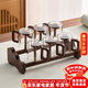 憶壺茶品杯玻璃品茗杯耐熱小茶杯防燙個(gè)人專(zhuān)用主人杯辦公室泡茶小杯子 【杯架套裝】胡桃實(shí)木杯架+6品杯