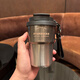 星巴克杯子新款咖啡杯保溫杯可愛(ài)便攜水杯圓柱杯新年禮物咖啡杯 380ml黑色