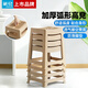 茶花（CHAHUA）塑料凳子客廳廚房加厚洗澡凳家用成人高凳餐凳方凳辦公室椅子家用 淺咖 4只