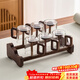 憶壺茶胡桃木杯架茶道配件家用新中式功夫茶具茶杯收納架瀝水杯架 胡桃木杯架+6只木把品杯100ml