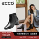 愛(ài)步（ECCO）靴子女 冬季切爾西靴羊皮中跟厚底方頭女靴 型塑290983 黑色29098301001 37